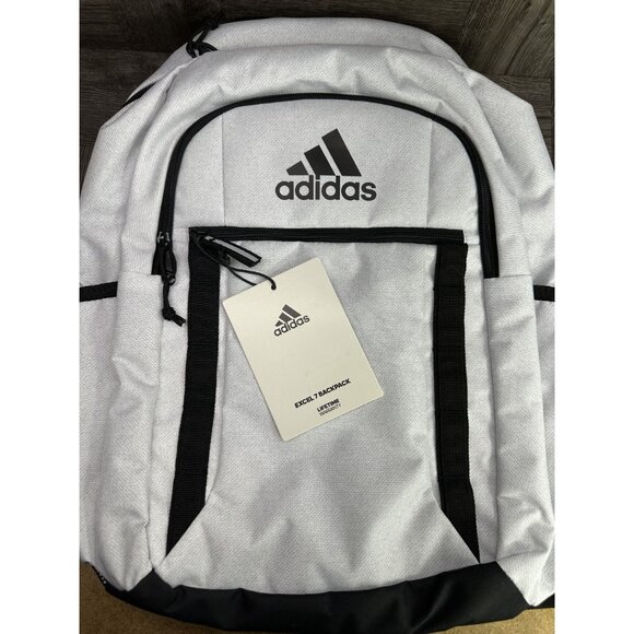 Adidas Excel 7 Till White/Black Multi-Pocket XL Book Bag - Picture 2 of 6